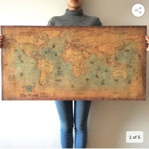Vintage Nautical World Map Poster